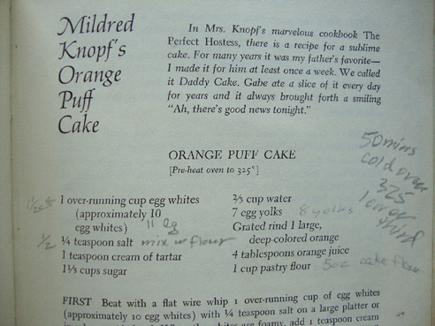 An annotated recipe from a cookbook.